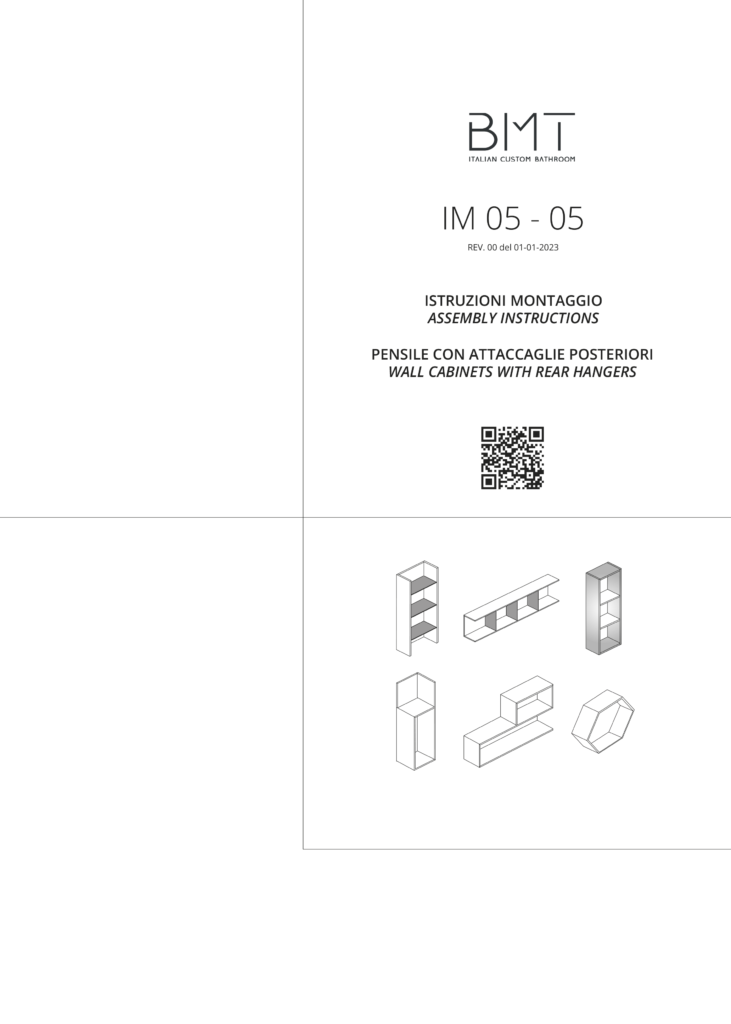 PENSILE CON ATTACCAGLIE POSTERIORI WALL CABINETS WITH REAR HANGERS