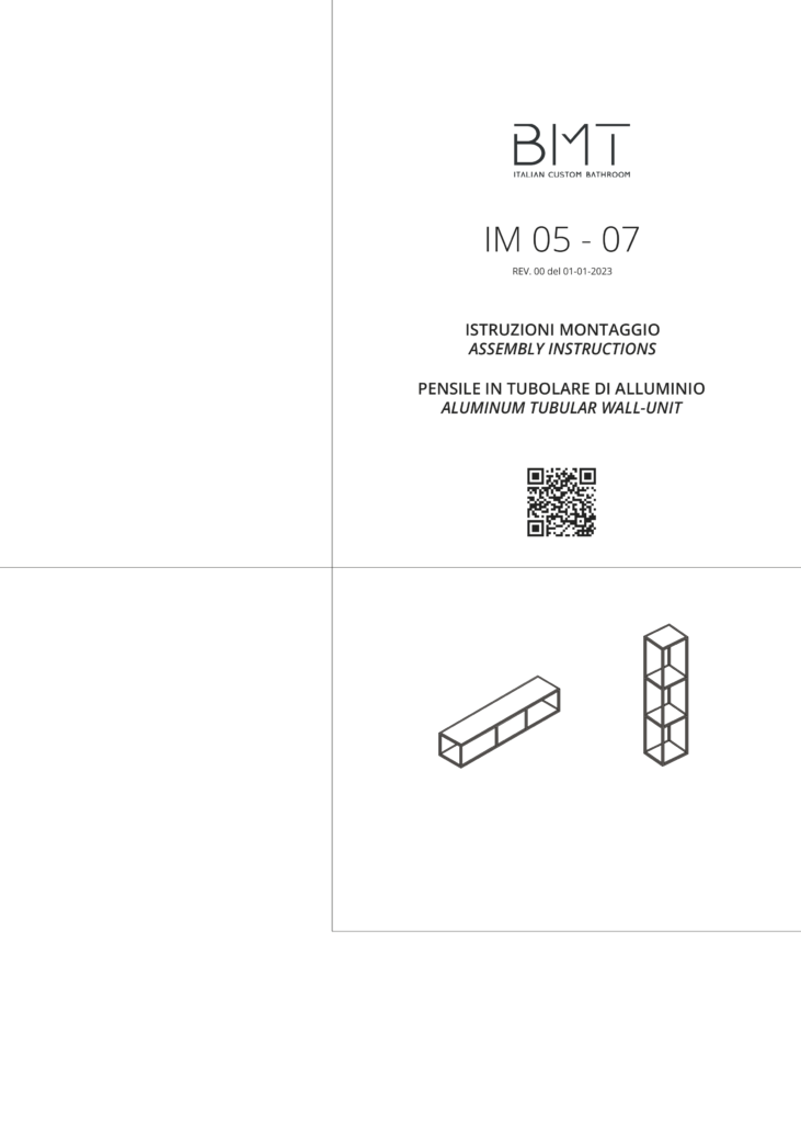 PENSILE IN TUBOLARE DI ALLUMINIO ALUMINUM TUBULAR WALL-UNIT